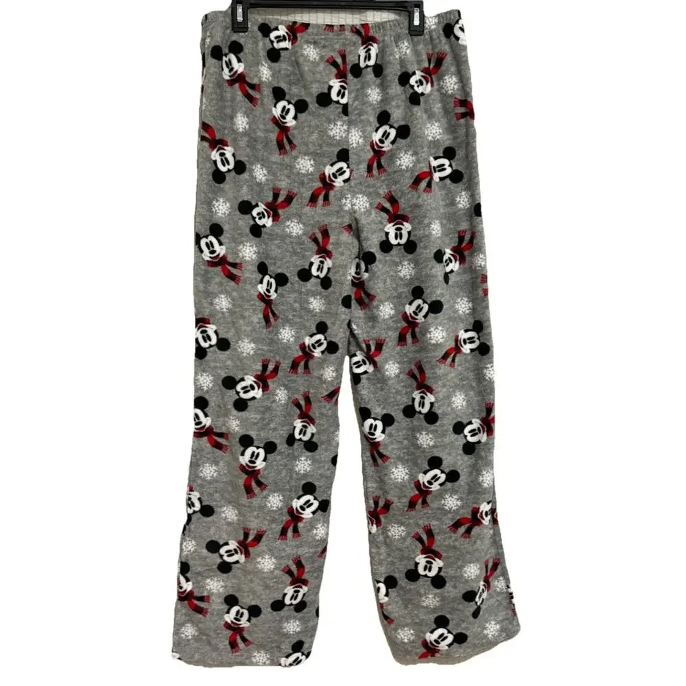 Disney Mickey Mouse Women’s Fleece Pajama Pants Sz L Winter Holiday Theme NWT - Picture 2 of 9